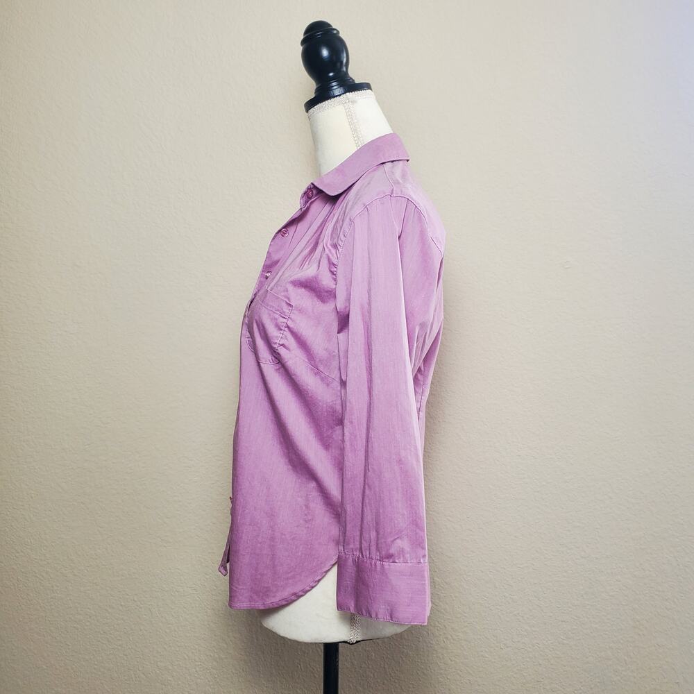Womyn Pink Collared Blouse 2 - Picture 4 of 7